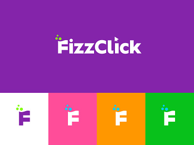 FizzClick bold branding business design entertainment geometric logo logodesign modern science technology