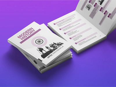 Text Book Design UPSC Pathshala book book cover design education graphic design infographic layout print print design study material text book timeline violet