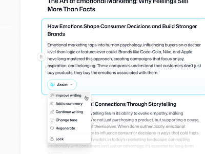 WriteFlow AI - AI Assistance ai ai assistance ai responses chat ai chat interface content content generator copywriting dashboard data edit generative ai large language model llm llm saas morva labs product design saas saas ai text