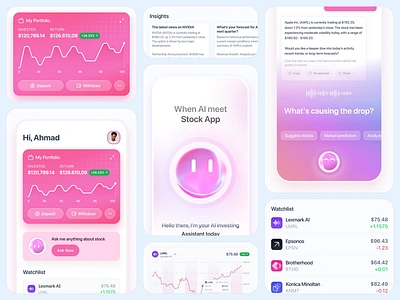 AI for Stock App ai ai chat ai voice app artificial intelligence chart chat gpt machine learning mobile app stock stock app trend ui ux