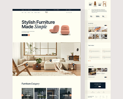 Abrar Nest - Furniture landing page design abrarui clean ui furniture homepage furniture landing page furniture ui furniture web ui furniture website interior website trendy ui website ui design