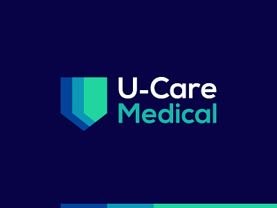 Logo design for a digital health, AI medical technology platform ai analytics artificial intelligence biomedical clinic data science health healthcare icu intensive care unit letter mark monogram logo logo design machine learning medical medicine research shield statistics u