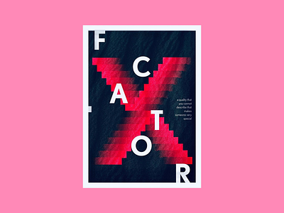 X Factor Concept Poster 3d text effect abstract geometry abstract poster black bold bold layout conceptual typography creative visuals design impactful statement minimalist minimalist design modern modern aesthetic modern poster poster red red and black theme typography typography design