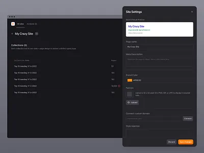 Engyne — Site settings site manager site settings