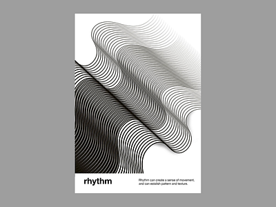 Rhythm Line Poster abstract poster black black and white design clean composition conceptual design creative poster design flowing patterns high contrast line minimalist minimalist layout modern aesthetics patterns repetitive lines rhythm concept texture visual movement wavy patterns white