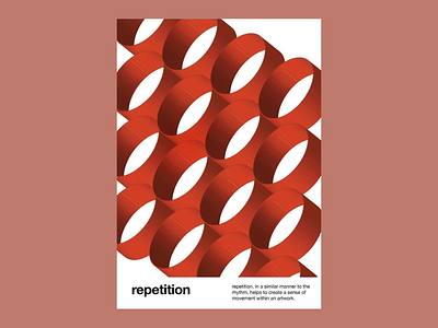 Repetition Concept Poster 3d effect abstract poster abstract structure bold bold shapes circular circular pattern clean composition creative poster geometric pattern high contrast minimalist minimalist layout modern modern aesthetics red red and white contrast repetition design visual rhythm white