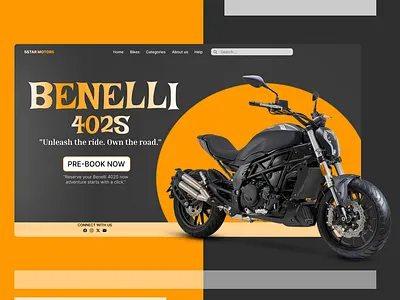 LANDING PAGE OF BENELLI 402S beneli beneli402s benellilandingpage bike bikedesign bikelandingpage branding figma graphic design intern landingpage ui uiux ux