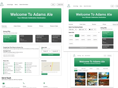 Resturant landing page "Adams Ale" landing page ui ui designe ux web designe