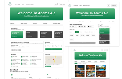 Resturant landing page "Adams Ale" landing page ui ui designe ux web designe