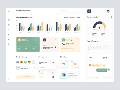 Project Management Dashboard UI Concept dashbaord dashbaord design dashboard ui data analytics data visulizations design homepage management tools product design saas dashboard statistics ui concept ui design web design