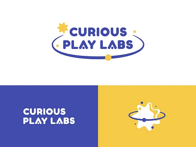 Curious Play Labs brand branding identity kids lab logo logotype play science space theme