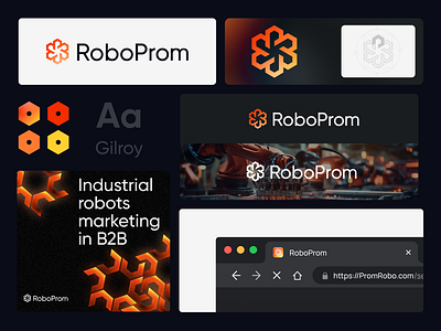 RoboProm Logo Design Branding ads brand identity branding color design graphic design identity industry logo social media startup tech technologies visial visial indentity visual identity