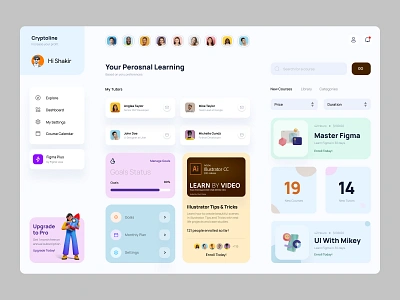 Learning Platform App Dashboard analytics dashboard dashboard design dashboard ui data visulizations design homepage learning dashboard leraning platform management tools online study product design saas dashboard ui concept ui design web design