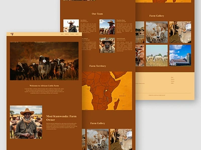 African Cattle Farm african cattle farm landing page ui web design