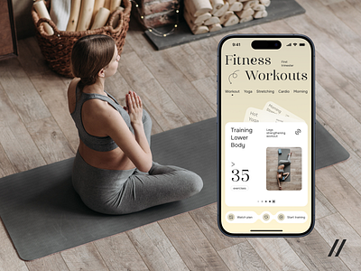 Fitness Mobile iOS App android app app design beige branding design fitness fitness app health ios mobile mobile app mobile ui purrweb agency sport training ui ux workout