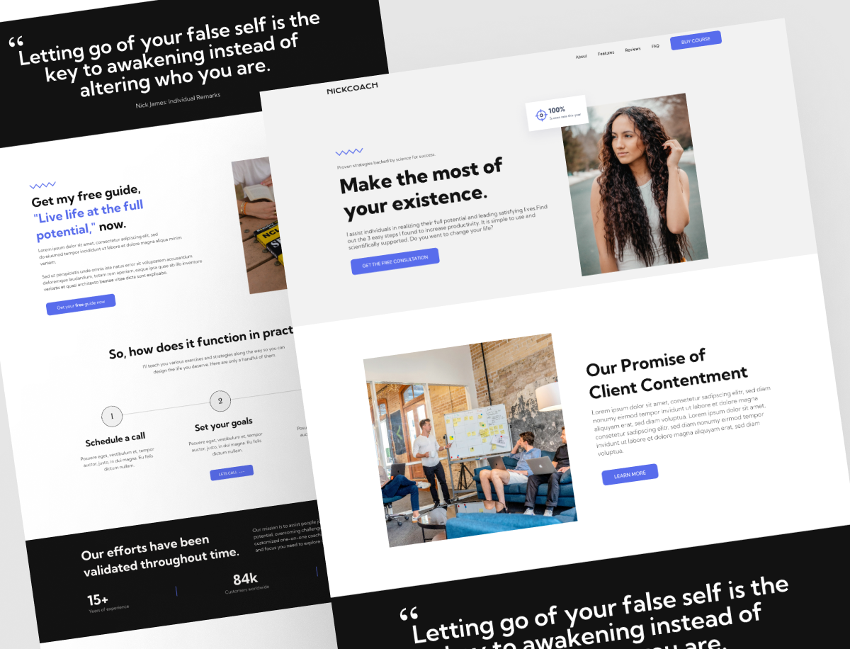 NickCoach-Coaching Website business coaching coaching website corporate landing page marketing uiux user interface web design website