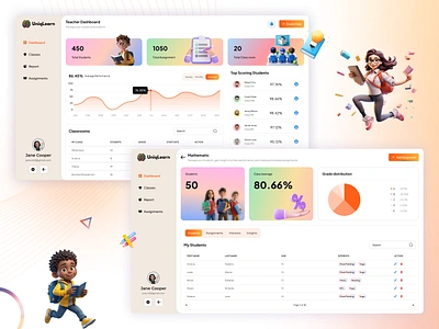 UniqLearn - Educational Dashboard animation assignment dashboard educational graphic design logo study ui uiux