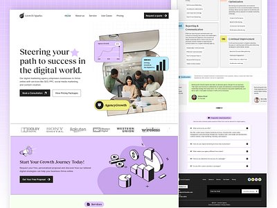 Digital Agency Website UI Design agency agency website digital digital agency graphic design homepage illustration landing page marketing website service landing page ui ux web design website