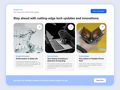 #DailyUI: Day 91 - Curated for You ai app article curated for you dailyui design innovations mobile news recommendation tech top trednging ui ui design uiux uiux design ux ux design web