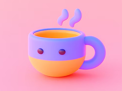 Meet Mugi, the Smiling Cup! 3d animation art cartoon char character design graphic design illustration