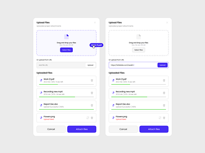 File Uploader Modals clean design dark theme drag and drop figma file upload file uploader interaction design modal window ui upload uploading process ux web