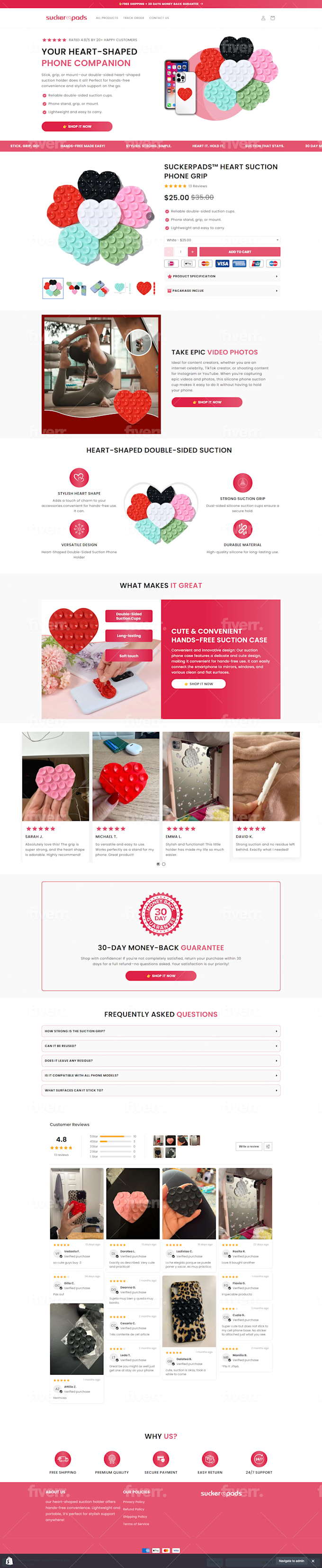 Shopify Website/Shopify Product Page abjahid clone shopify dropshipping store gempages landing page one product store pagefly redesign website shopify expert shopify landing page shopify product page shopify store shopify website
