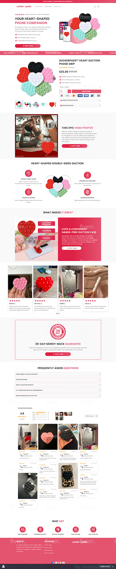 Shopify Website/Shopify Product Page clone shopify dropshipping store gempages landing page one product store pagefly redesign website shopify expert shopify landing page shopify product page shopify store shopify website