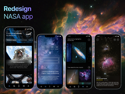 NASA app design digital ui ux