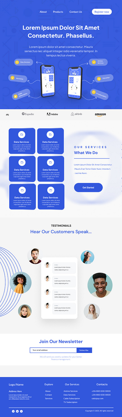 Landing Page Mobile/Desktop view ui