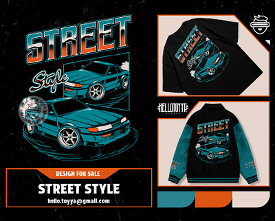 (DESIGN FOR SALE) Street Style Car Illustration Tshirt Design apparel artwork automotive branding car classic clothing design design for sale driving graphic design illustration racing retro street streetwear style tshirt design vintage