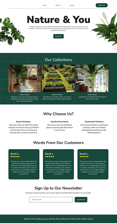 Landing page ui
