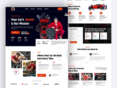 Car Repair Service Landing Page Design🚙 auto automobile automotive car rental car repair car service car service landing page fix landing page landingpage maintenance mechanic ui ui design vehicle web design