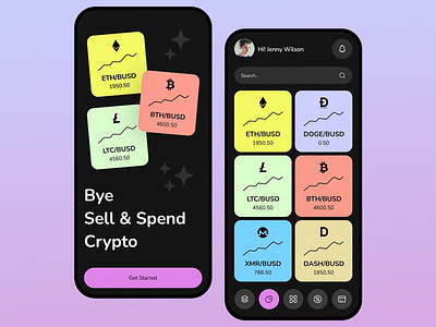 Crypto Trade App app design application blockchain app crypto currency design exchange finance app interface design invesment layout mobile finance mobile ui mobile ux token trading trading app ui ui deisgn ux ux design