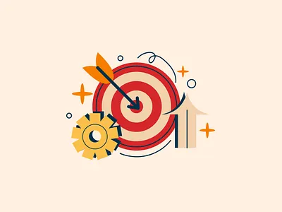 Productivity Illustration arrow conceptual creative doodle illustration illustrator management productivity target warm