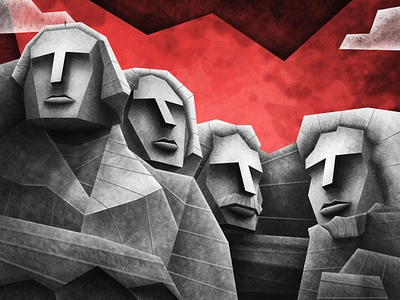 Mount Rushmore - illustration collection #5 3d art black climb cloud collection design detail famous four heads illustration mountain people red rock rushmore statue texture