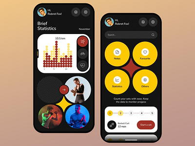 Workout Manager Mobile App android app app design exercise tracking app interface interface design management app mobile app mobile app design mobile ui mobile ux planning app schedule software statistics task manager ui design ux design uxui workout app