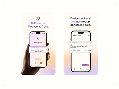 Dropcall — App Store Screenshots (Mobile App, UX/UI) 3d ai ai communication app store appointment booking b2c branding business call interface digital assistant gradient design ios mobile app product design real time booking smart automation ui user friendly design ux voice assistant