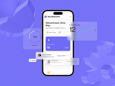 Meet Neural Payment Platform 3d application bachoodesign design system fintech interface logo mobile modern solution payment payment management product ui ux ux design