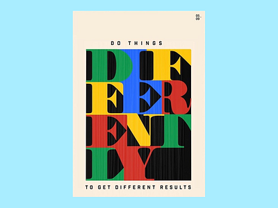 Do Things Differently Typography Poster abstract composition bold letters colorful colorful design creative creative text design geometric shapes high contrast inspiring minimalist layout modern modern aesthetics motivational motivational poster multicolored retro modern design typography typography poster visual contrast