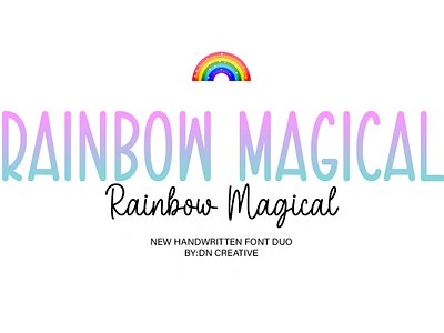 Rainbow Magical Duo Font crafting font cute font handwritten monoline new font script script font