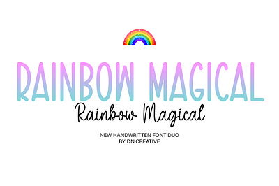 Rainbow Magical Duo Font crafting font cute font handwritten monoline new font script script font