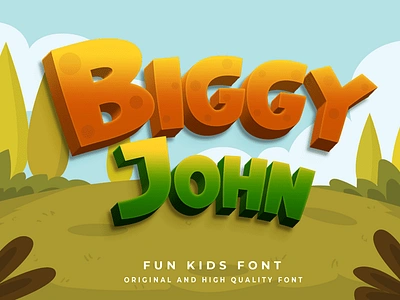 Biggy John – Funny Kids Font branding cartoon children display font font funny gaming kids movie playful poster thumbnails youtube