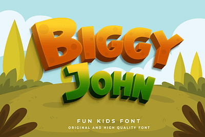 Biggy John – Funny Kids Font branding cartoon children display font font funny gaming kids movie playful poster thumbnails youtube