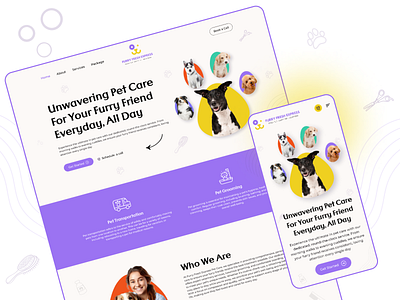 Furry Fresh Express - Website UI animal care landing page pet pet grooming ui uiux website design