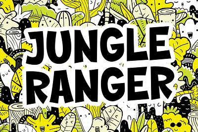 Jungle Ranger – Fun Kids Font bold branding cartoon children comic display font font fun gaming instagram kids playful poster thumbnails typeface youtube