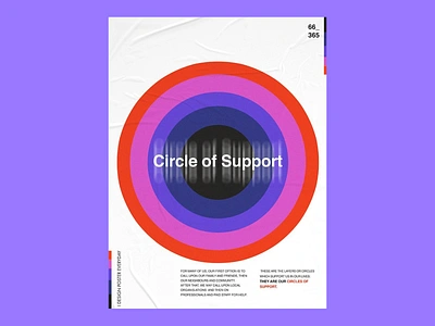 Circle of Support Visual Poster bold bold text alignment circle circular design color concentric circles design emotional design emotions inspiration inspirational meaningful minimalist poster design modern motivational supportive theme typography typography focused vibrant color palette white background