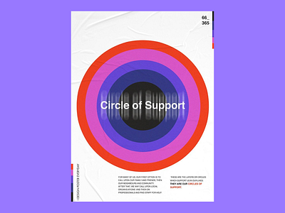 Circle of Support Visual Poster bold bold text alignment circle circular design color concentric circles design emotional design emotions inspiration inspirational meaningful minimalist poster design modern motivational supportive theme typography typography focused vibrant color palette white background