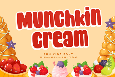 Munchkin Cream – Fun Kids Font bold branding cartoon children display font font fun funny gaming kids movie playful poster youtube