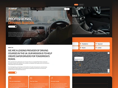 Web Design & SEO for UK Driving School business concept corporate home page landing page ux website design wix wordpress