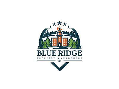 BLUERIDGE Property Management branding design emblem logo logo design vector